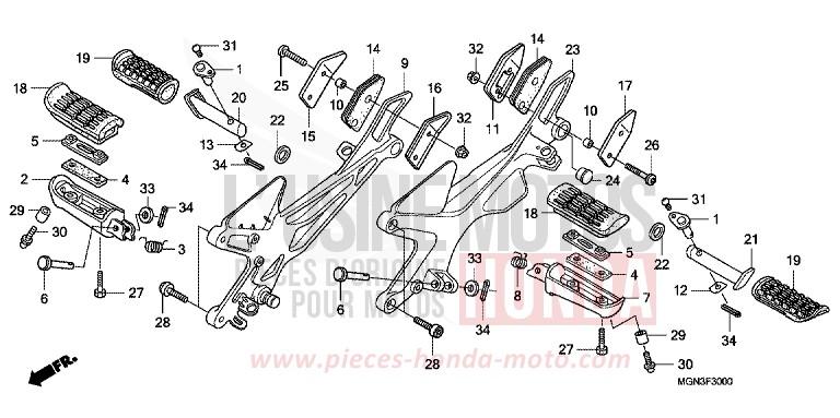 MARCHE de CBF600N ABS PEARL COOL WHITE (NHA16) de 2010